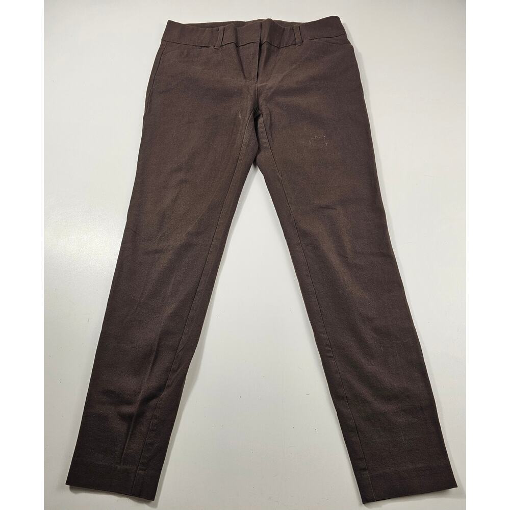 Ny&c size 6 brown stretch crop tapered pull on pants career casual comfort